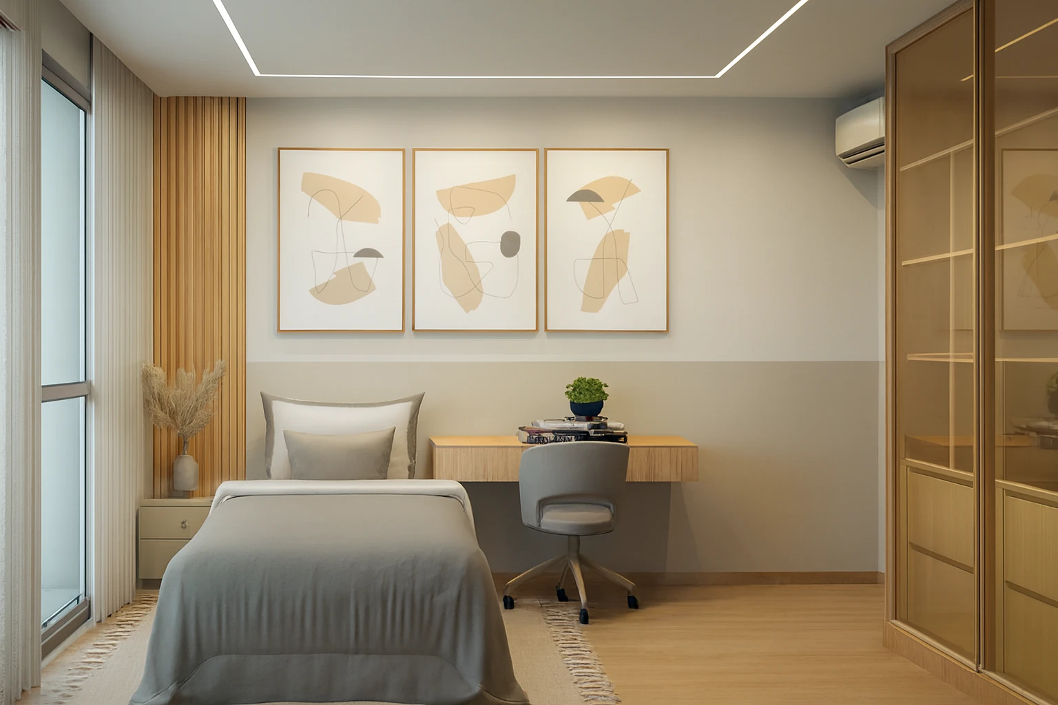 Projeto de quarto de solteiro